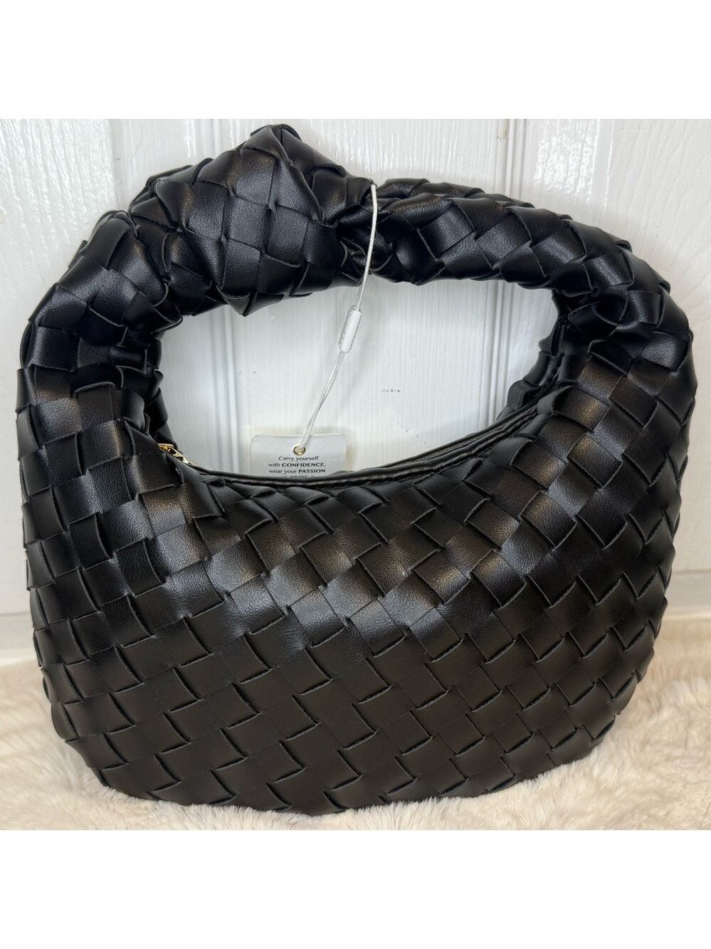URBAN EXPRESSIONS WOVEN KNOT HOBO VEGAN PURSE HANDBAG - Picture 2 of 16